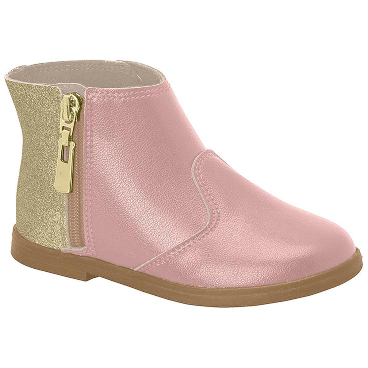 Bota Molekinha Infantil Feminina - Rosa+Dourado | Netshoes