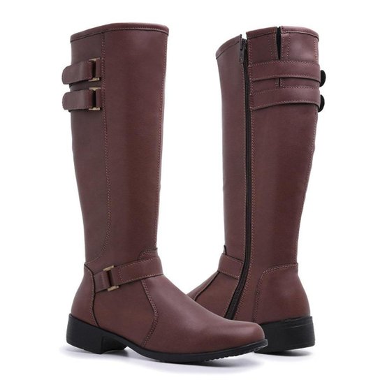 Bota Montaria Feminina Cano Alto Schiareli - Marrom Claro Menor preço em Bota Montaria Feminina Cano Alto Schiareli - Marrom Claro
