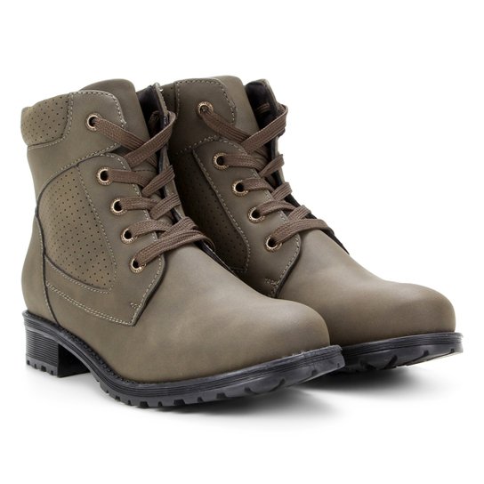 Bota Mooncity Coturno Adventure Cano Médio Masculina - Verde Menor preço em Bota Mooncity Coturno Adventure Cano Médio Masculina - Verde