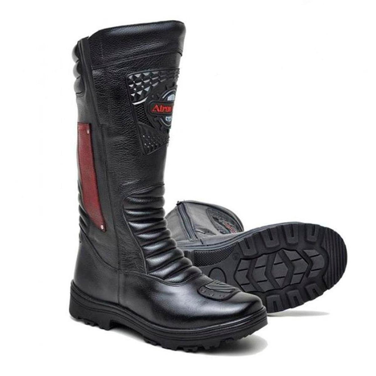 bota motociclista masculina cano alto