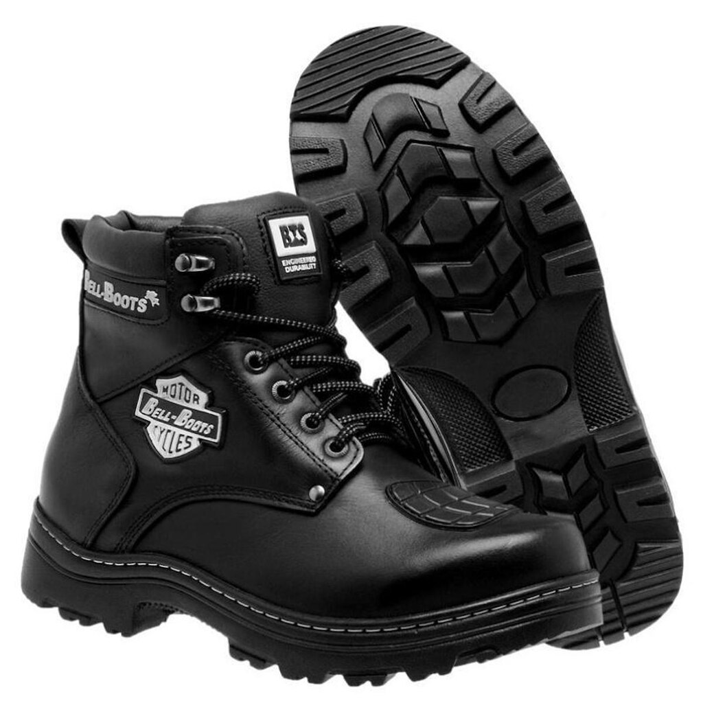 Bota Motociclista Masculina Couro Resistente Macia Conforto