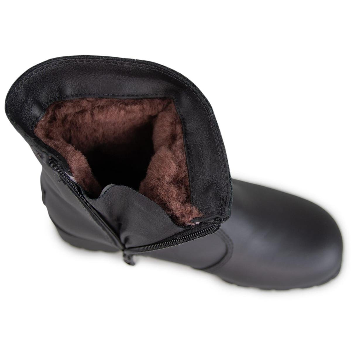 Bota neve feminina lã natural de carneiro New Cervinia