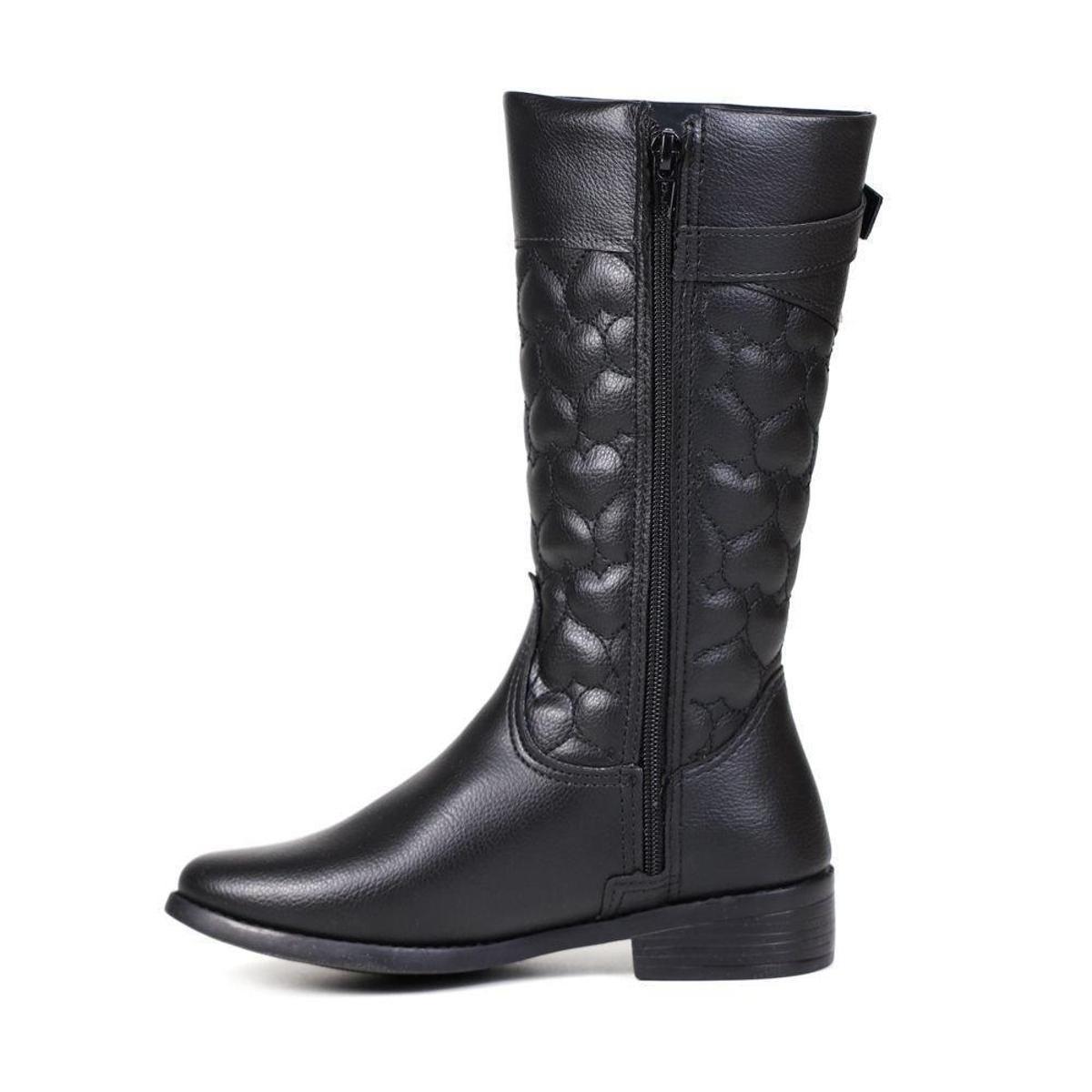 Bota Pampili Infantil Cano Alto Feminina - Preto | Netshoes