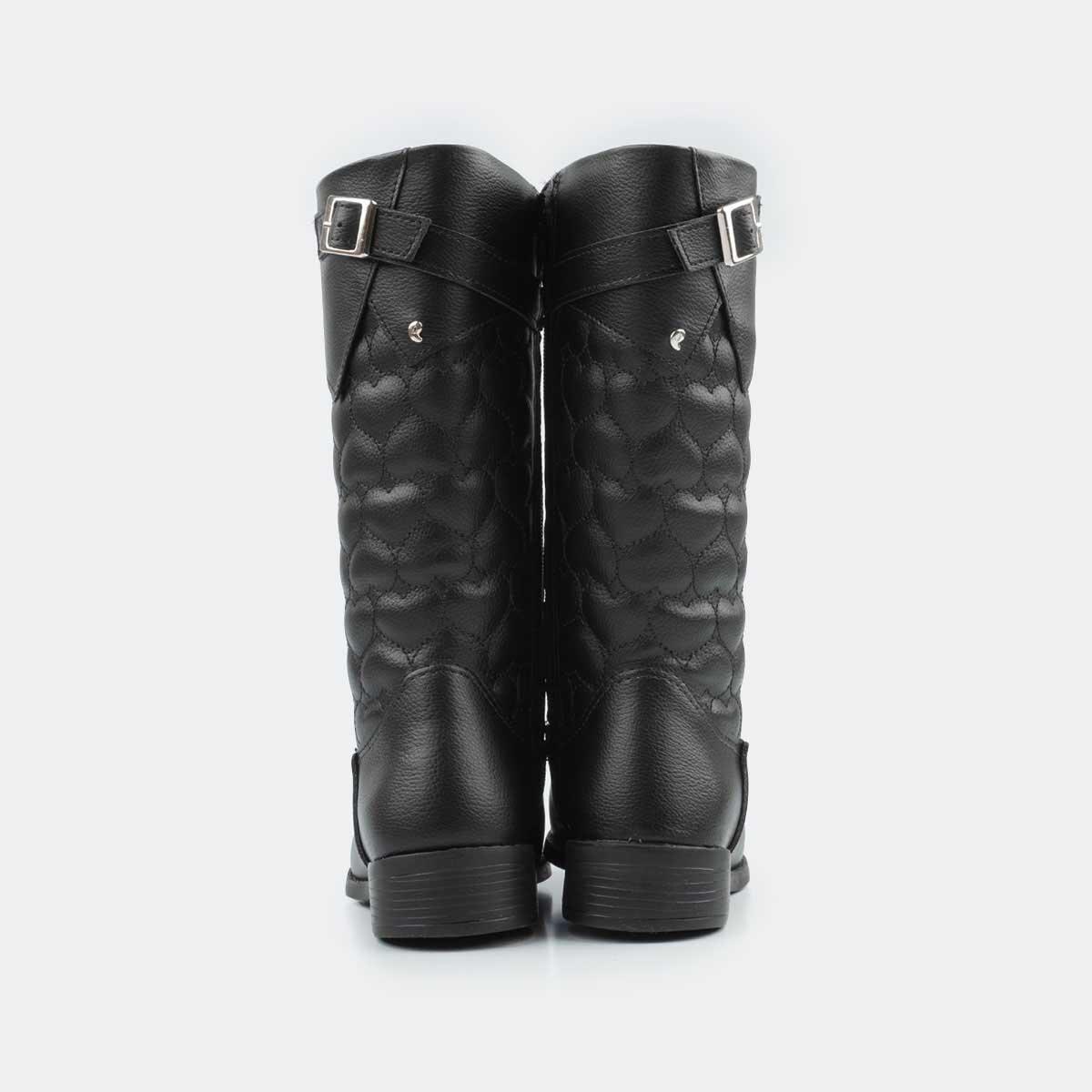 Bota Pampili Infantil Cano Alto Feminina - Preto | Netshoes
