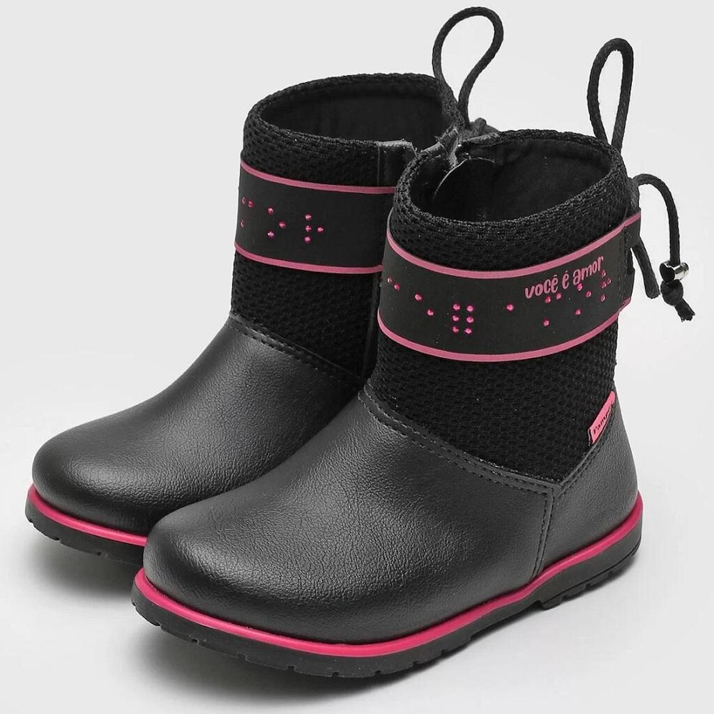 Bota Pampili Rubi Strass Preto 141054