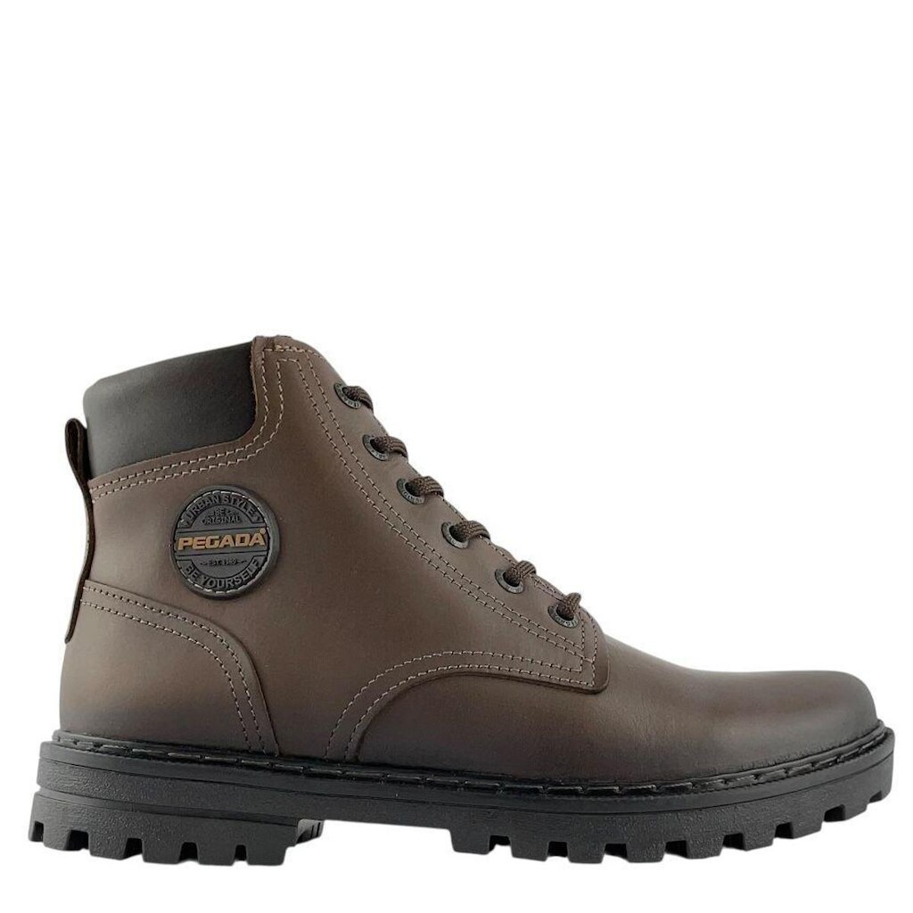 Bota Pegada Coturno Masculino Couro Com Cadarço 181510