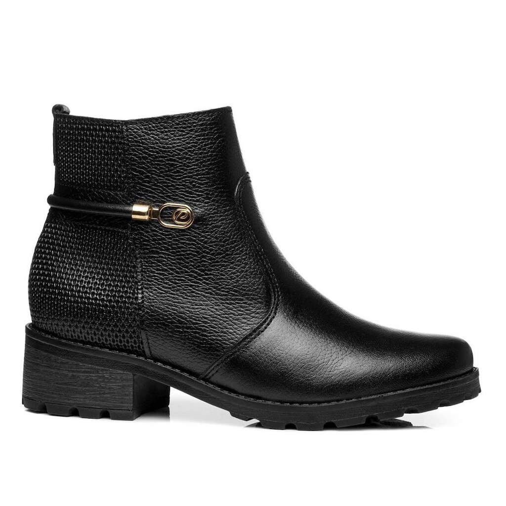 Bota Pegada Feminino em Couro Preto 281421-03