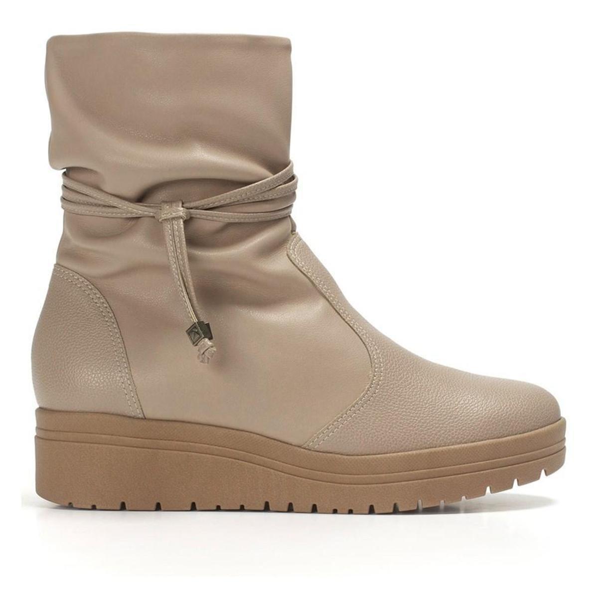 Bota Feminina Salto Baixo Cano Curto Couro - Schutz - Off white -  Shop2gether
