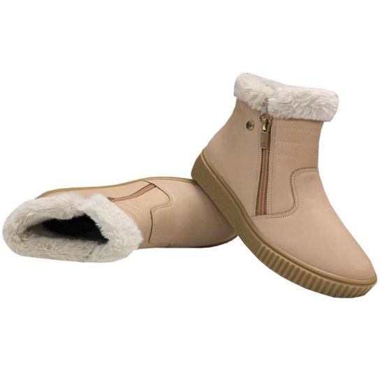 Bota Quiz Com Pelo Feminina Tênis Forrado com Pelo - Rosa Menor preço em Bota Quiz Com Pelo Feminina Tênis Forrado com Pelo - Rosa