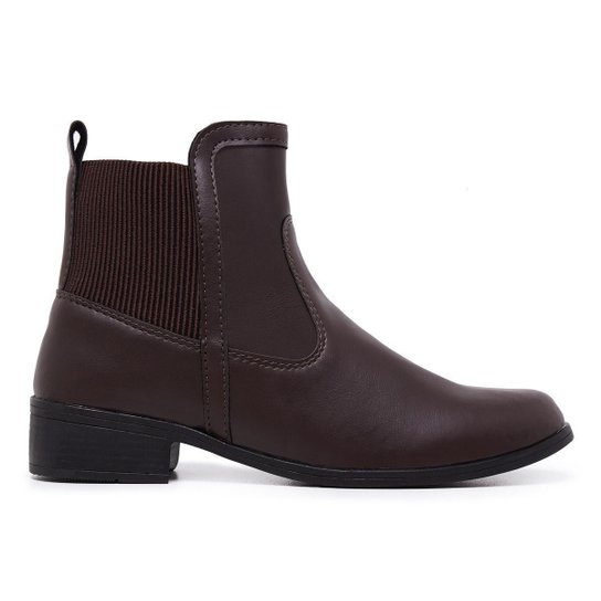Bota Schiareli Chelsea Lisa Cano Curto Leve Feminina - Cafe Menor preço em Bota Schiareli Chelsea Lisa Cano Curto Leve Feminina - Cafe