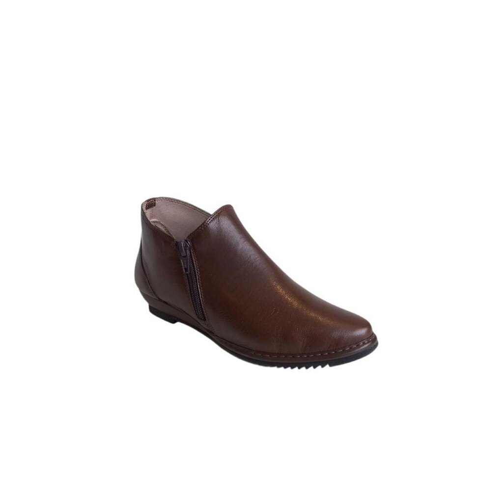 Bota Sem Cano em Couro Marrom J Gean