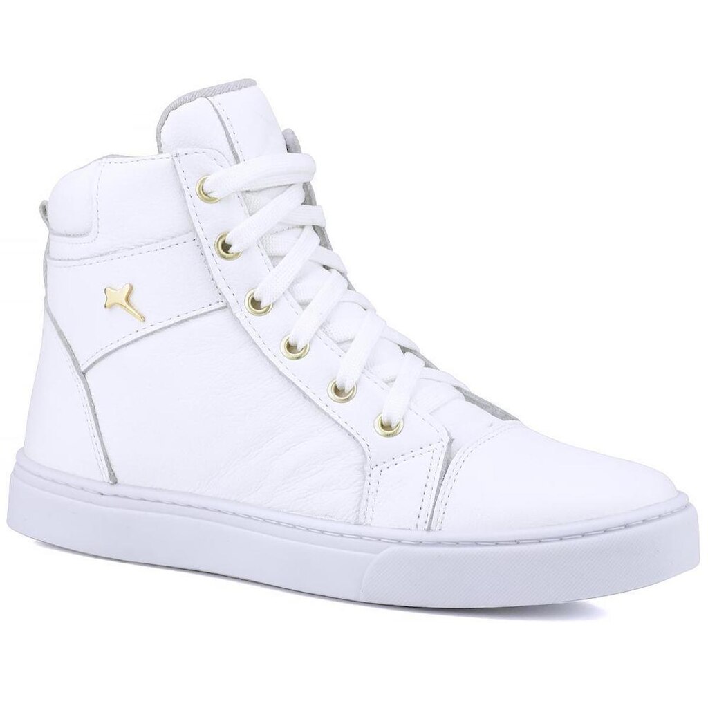 Bota Sneakers Casual Mr Gutt em Couro Preto Mulher