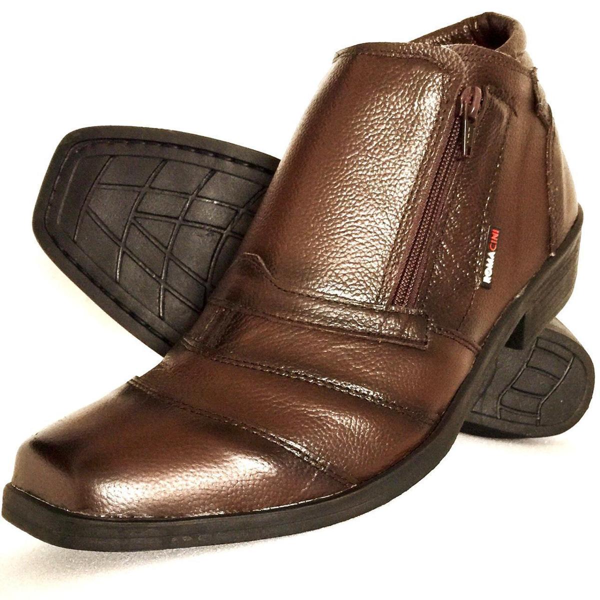 Menor preço em BOTA SOCIAL MASCULINA DE COURO SOLADO ANTIDERRAPANTE COSTURADO