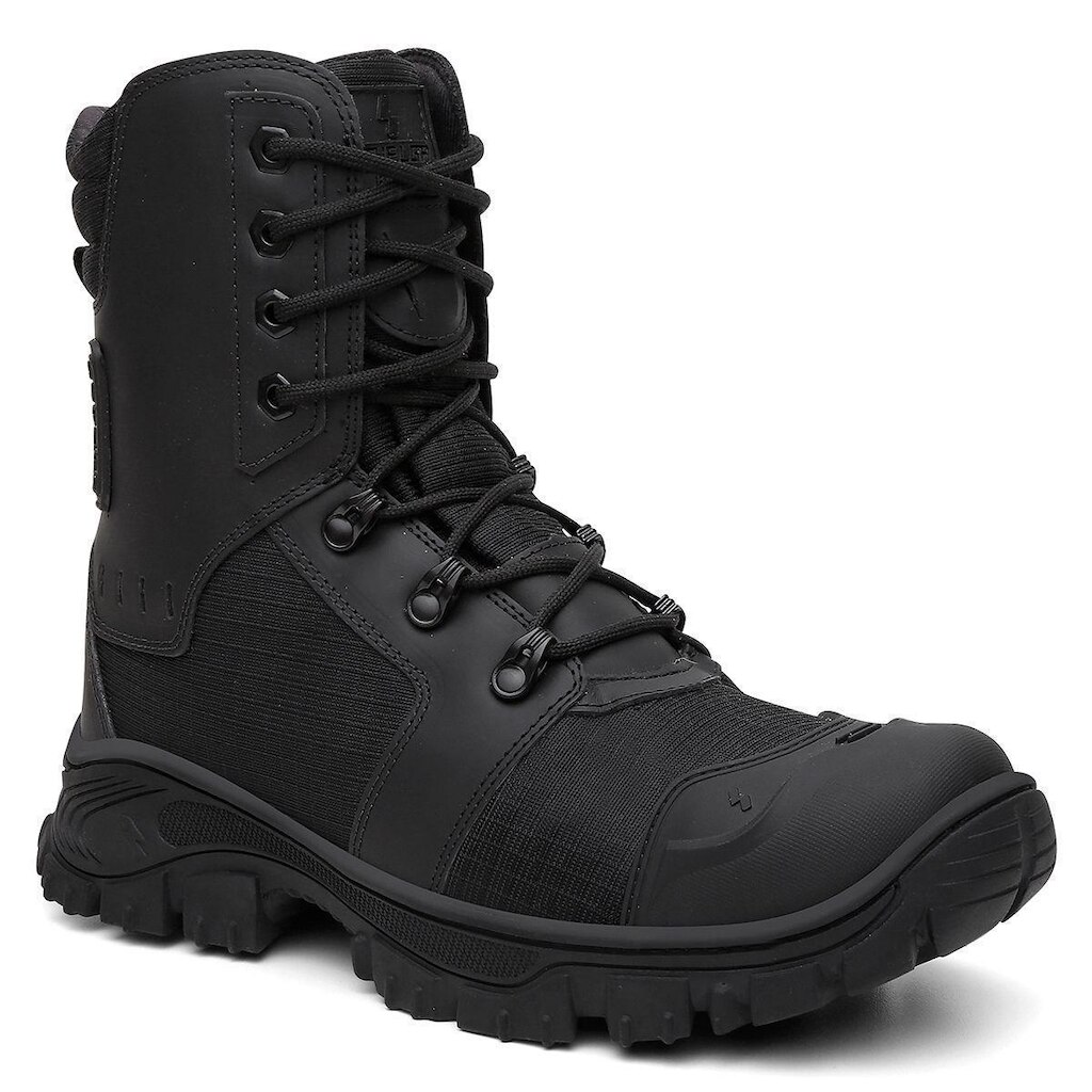 Bota Tática Commander Couro e Lona Reforçada Coturno Robusto
