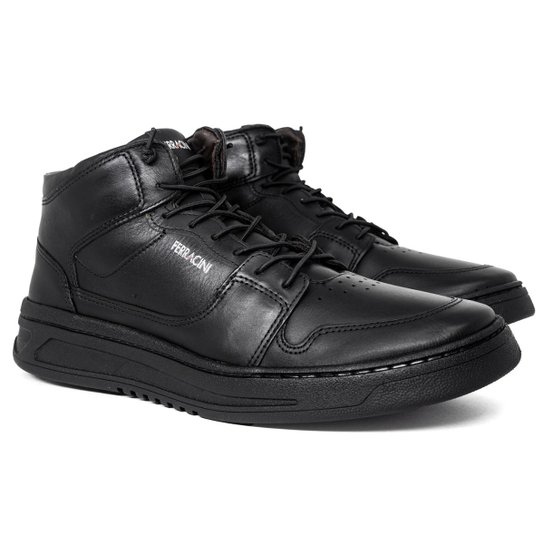 Bota Tênis Sneaker Ferracini 24h Cadarço Elástico Confortável Zíper Calce Fácil 9754-617 - Preto Menor preço em Bota Tênis Sneaker Ferracini 24h Cadarço Elástico Confortável Zíper Calce Fácil 9754-617 - Preto