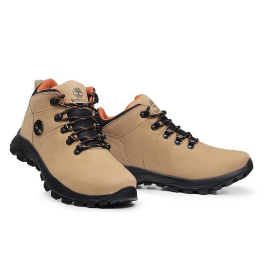 Bota Timberland Sprint Trekker de Couro Cor and Orange - Bege Menor preço em Bota Timberland Sprint Trekker de Couro Cor and Orange - Bege