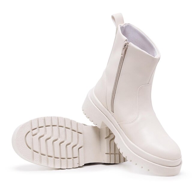 Bota Tratorada Chelsea Boot de Cano Médio Off-White Delicada Outono/Inverno