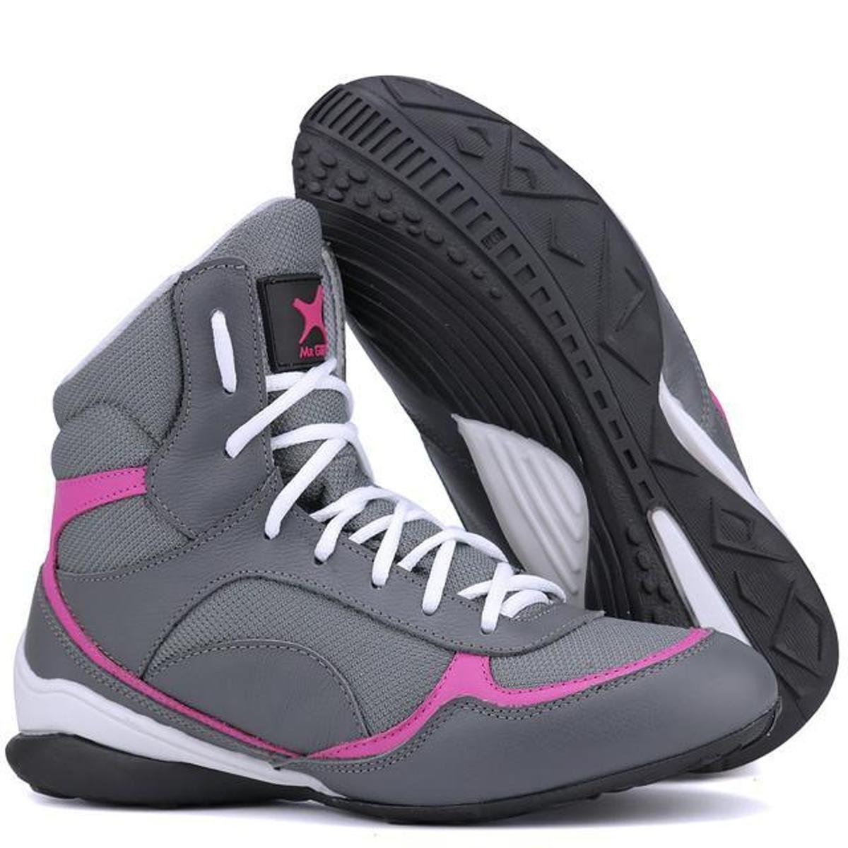 Bota Treino Mr Gutt Casual Couro Feminina Cinza Netshoes