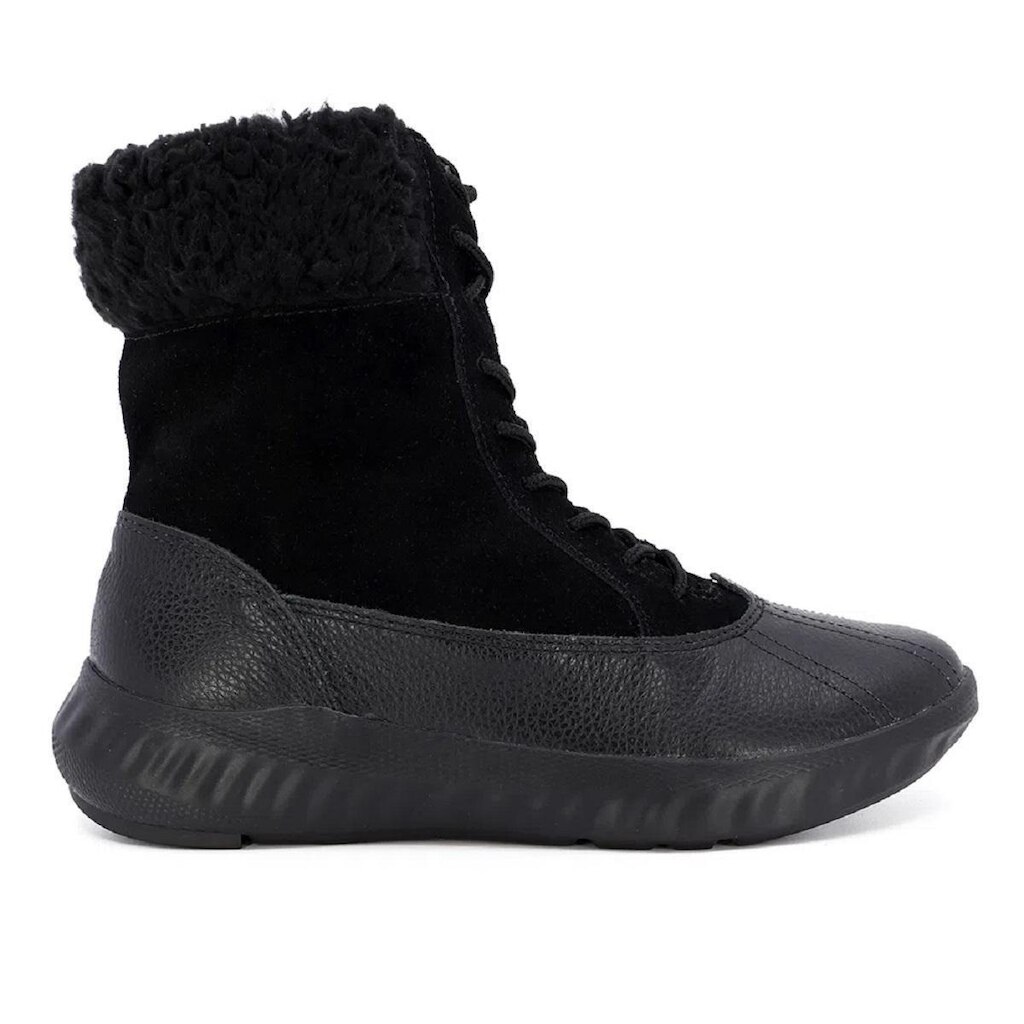 Bota Usaflex Cano Medio com Pelos Cadarço e Ziper