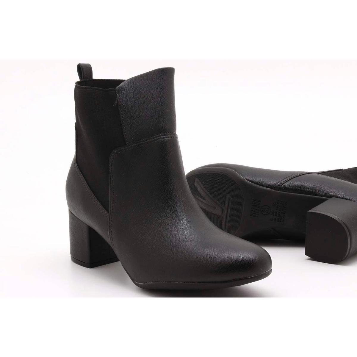 Bota Vizzano Ankle Boots Elástico Feminina 3067109 - Preto | Netshoes
