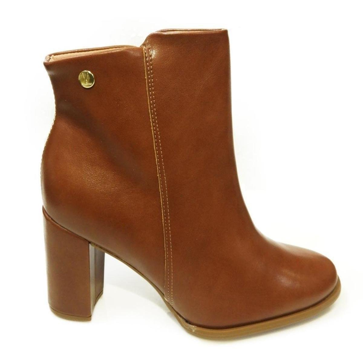 Bota Vizzano Cano Médio Salto Grosso Bico Fino Marrom Café em Promoção |  Ofertas na Americanas