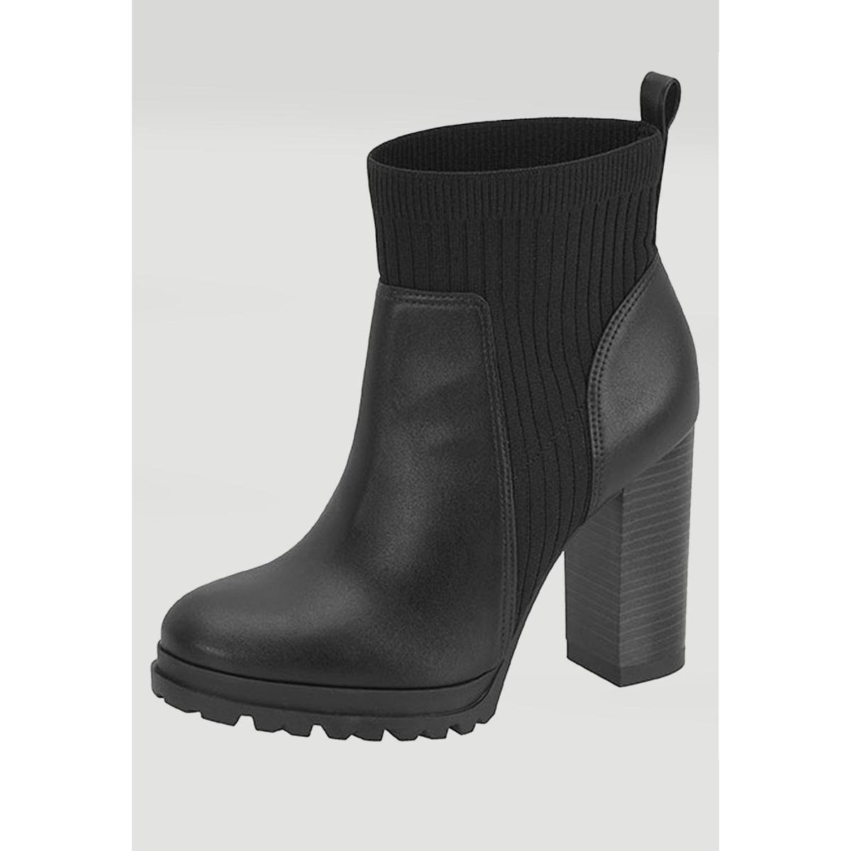 Bota Vizzano Coturno com Elástico Preta - Preto | Netshoes