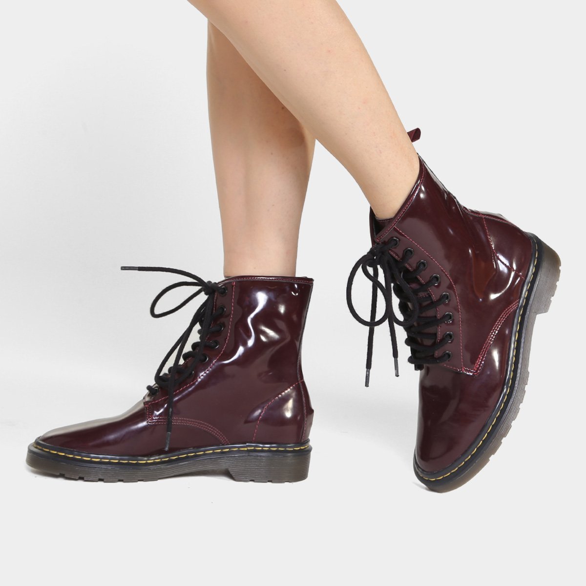 Bota Zatz Coturno Box Verniz Feminina - 1
