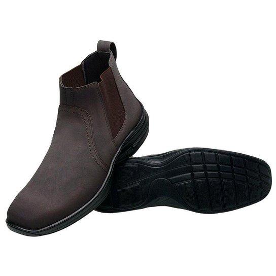 Botina Bota Chelsea Nobuck Confort Kevin Sintonia - Cafe Menor preço em Botina Bota Chelsea Nobuck Confort Kevin Sintonia - Cafe