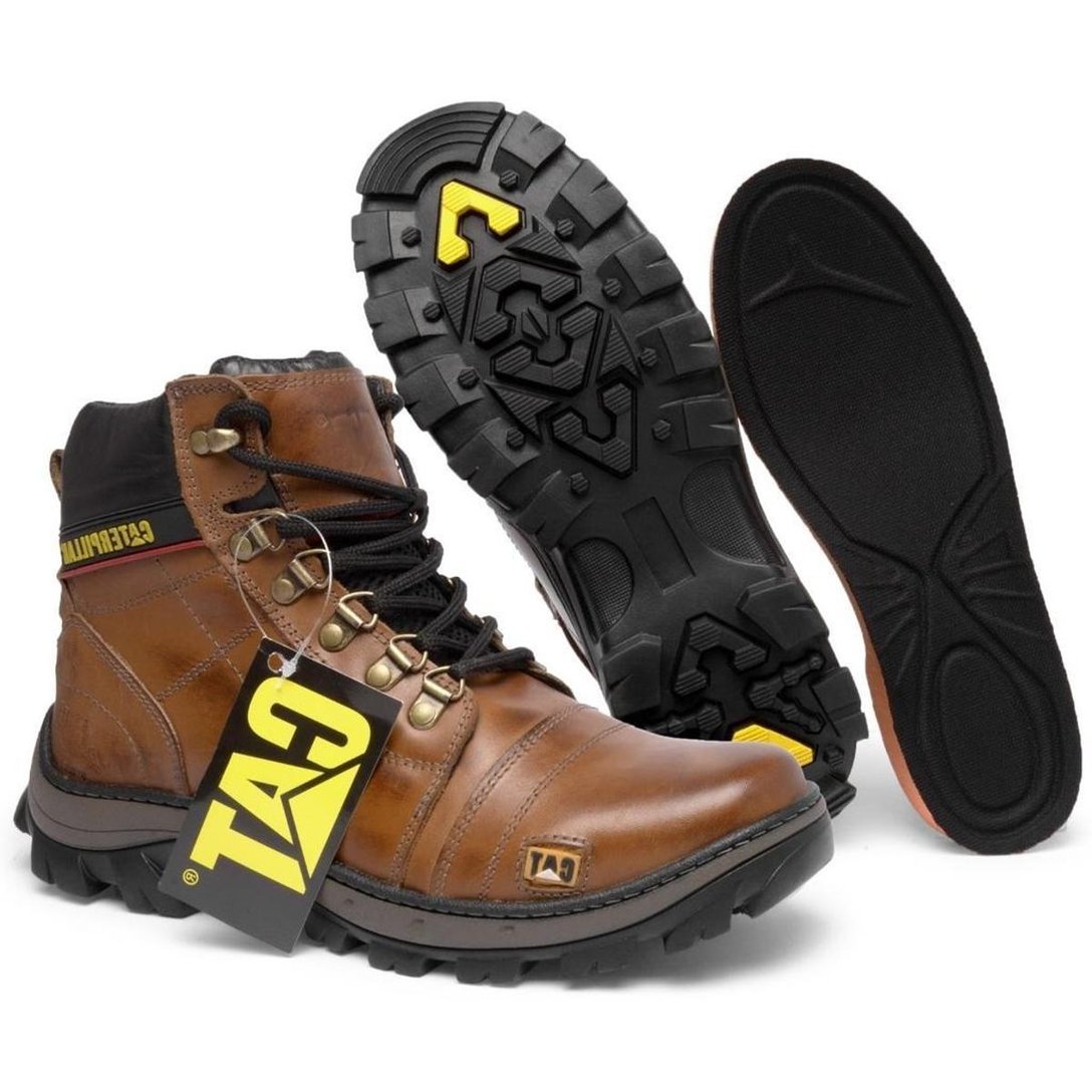 Botina Coturno CAT Caterpillar Claro Marrom Netshoes