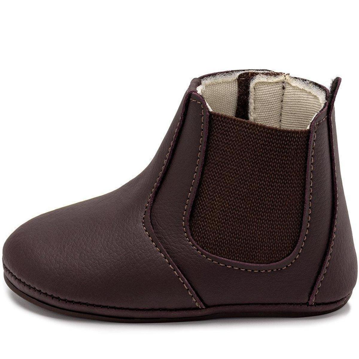Botina Infantil Menino Botinha Sapatinho Para Bebes Recem Nascido - Marrom  | Netshoes