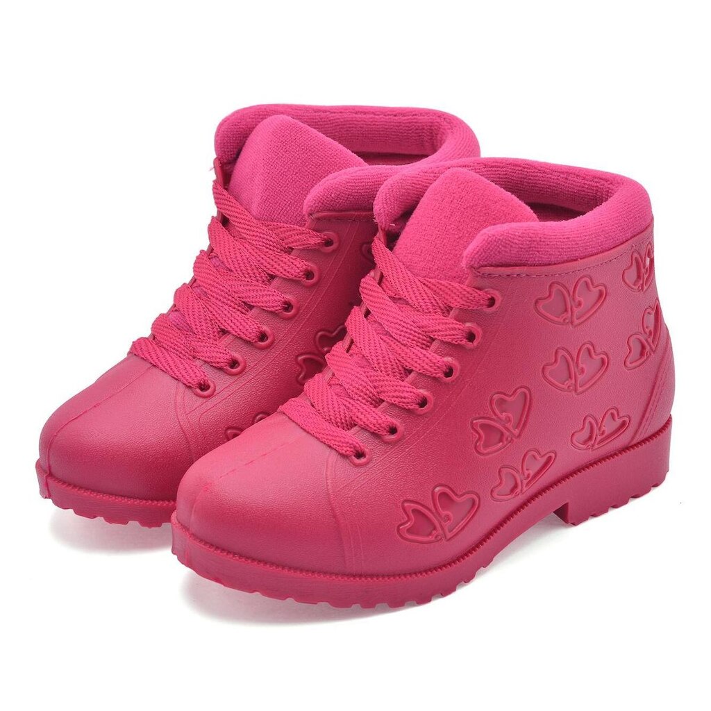 Botinha Feminina Infantil Menina Coturno Rosa Inverno Acolchoada