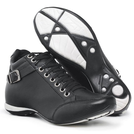 Botinha Feminina Tênis Couro Legitimo Super Confortável - Preto Menor preço em Botinha Feminina Tênis Couro Legitimo Super Confortável - Preto