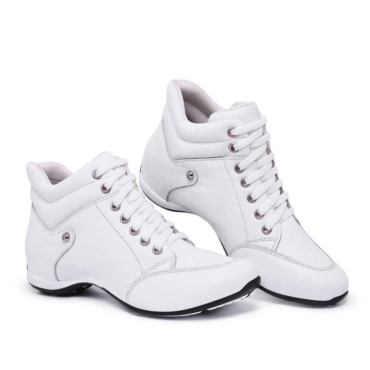 Botinha Feminina Tênis Couro Legitimo Super Confortável Menor preço em Botinha Feminina Tênis Couro Legitimo Super Confortável