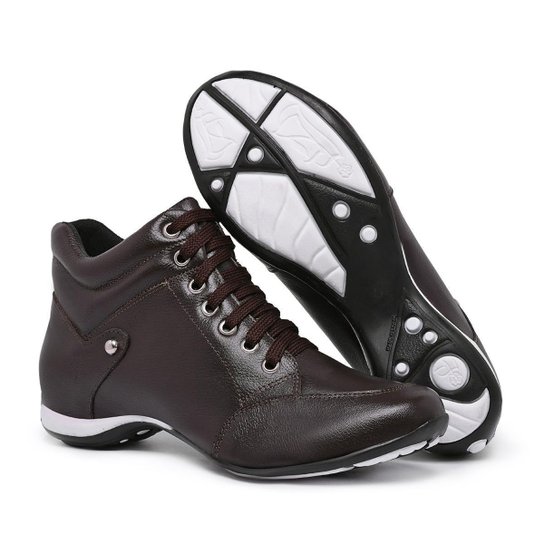 Botinha Feminina Tênis Couro Legitimo Super Confortável - Cafe Menor preço em Botinha Feminina Tênis Couro Legitimo Super Confortável - Cafe