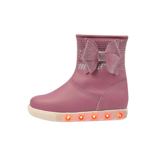 Botinha Tênis Led Infantil Menina Grugui Com Luz Conforto - Rosa Menor preço em Botinha Tênis Led Infantil Menina Grugui Com Luz Conforto - Rosa