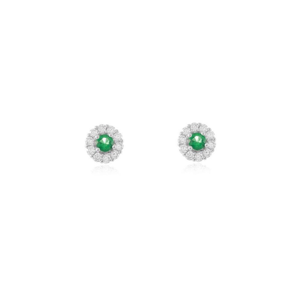 Brinco Flor Esmeralda Cravejada