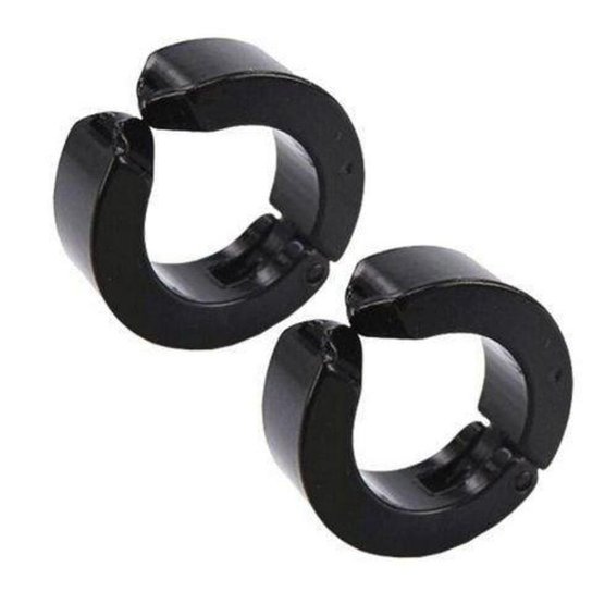 Brincos Masculinos Argola de Pressão BAP1 - Preto Menor preço em Brincos Masculinos Argola de Pressão BAP1 - Preto