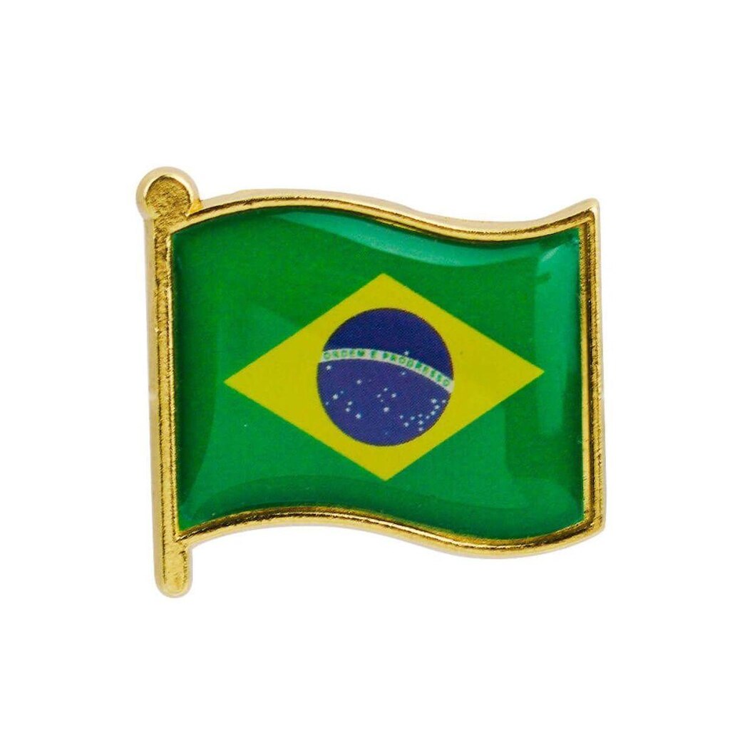 Broche Pin Botton Bandeira Brasil Copa 2.5x2.5cm