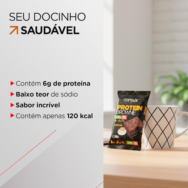 Brownie Proteico Capuccino Sem Glúten 40G Topway Caixa 10Un
