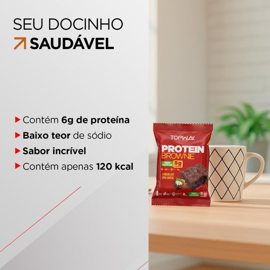 Brownie Proteico Chocolate Com Avelã 40G Topway Caixa 10 Un