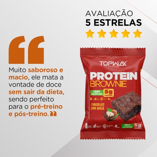 Brownie Proteico Chocolate Com Avelã 40G Topway Caixa 10 Un