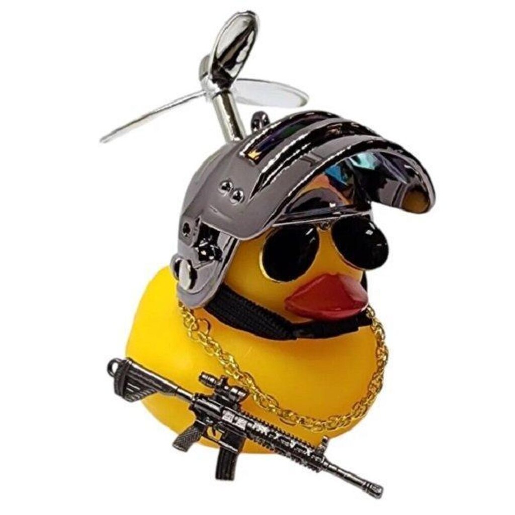 Buzina Silicone Pato Com Capacete Cromado - ELLEVEN