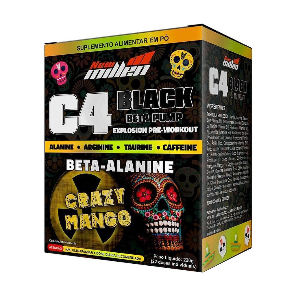 C4 BLACK BETA PUMP EXPLOSION 22 DOSES - NEW MILLEN (CRAZY MANGO)