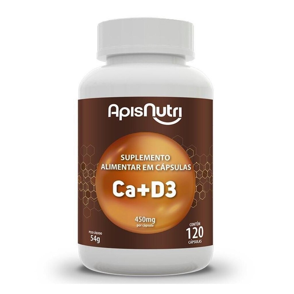 Ca + D3 Cálcio e Vitamina D3 120 Cápsulas Apisnutri