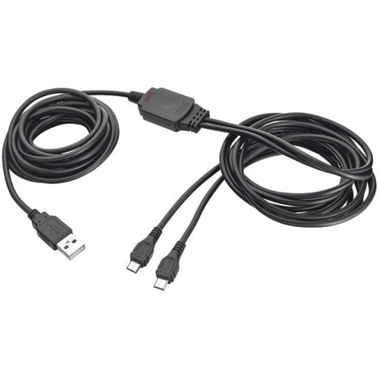 Cabo Carregador Duplo de Controle PS4 Trust - Preto