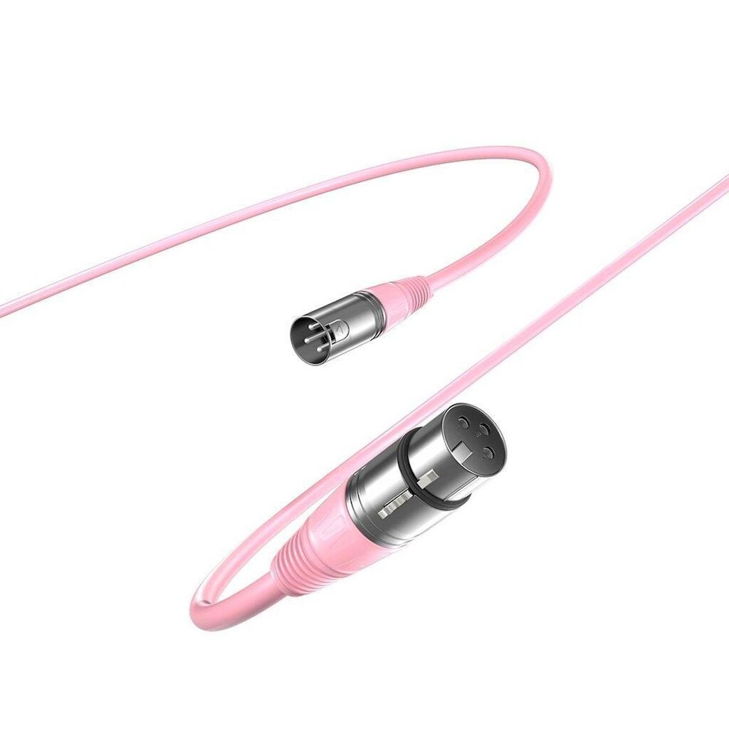 Cabo de Microfone Fifine L9, XLR Macho para Fêmea, 1.8m, Rosa - L9CP