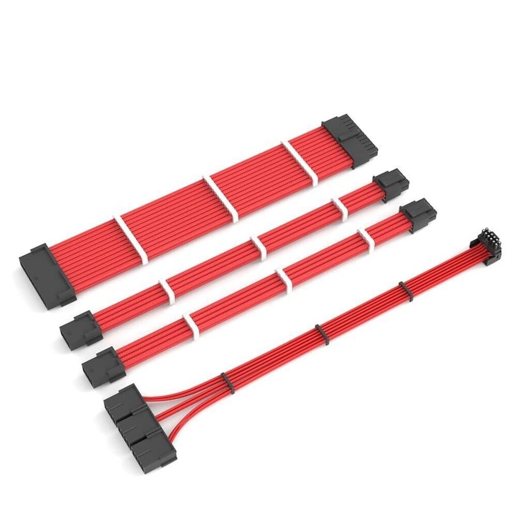 Cabo Extensor de Fonte Sleeved Redragon, 4 em 1, 24p ATX, 2x 4+4p CPU, 3x 8p PCIe para 12VHPWR