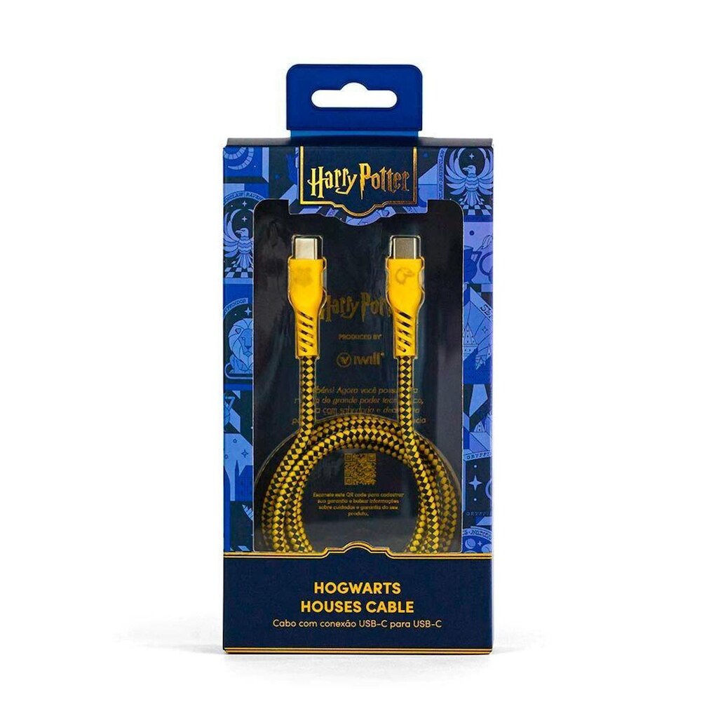 Cabo iWill Harry Potter Lufa-Lufa USB-C para USB-C Amarelo