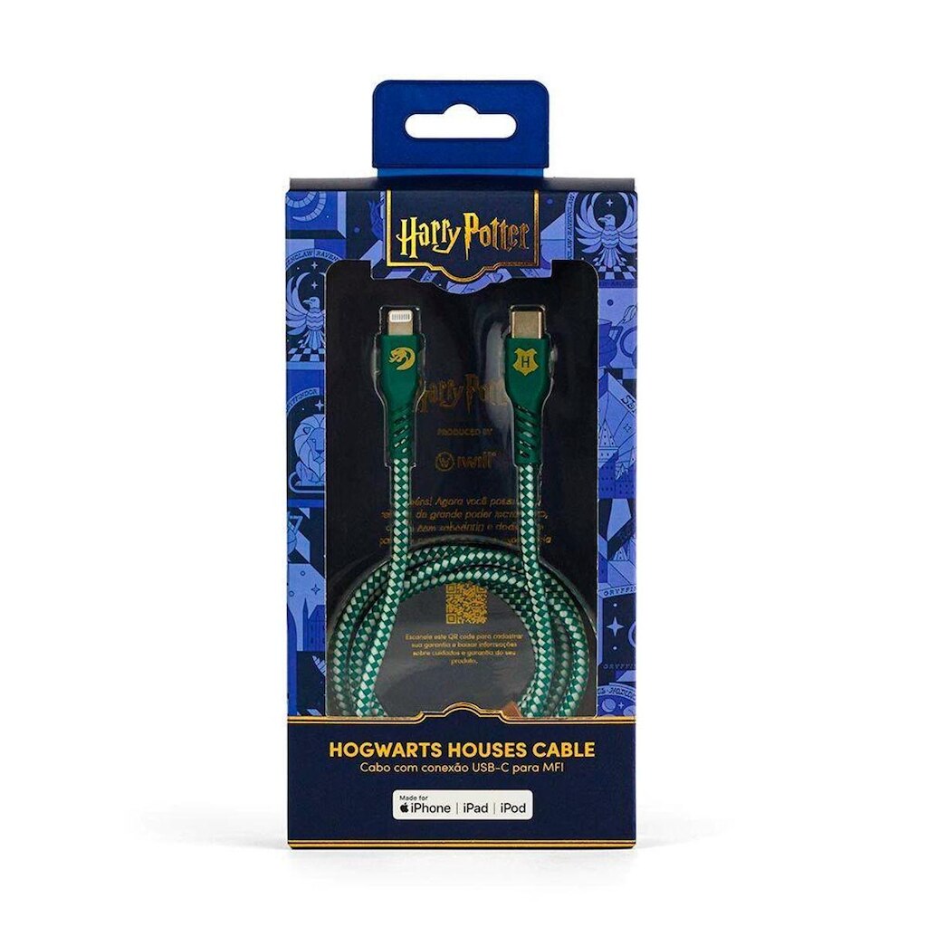 Cabo iWill Harry Potter Sonserina Lightning para USB-C Verde