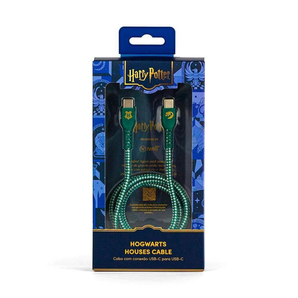 Cabo iWill Harry Potter Sonserina USB-C para USB-C Verde
